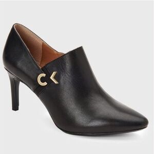 Calvin Klein Jennavie Ankle Bootie Black Leather Size 8.5